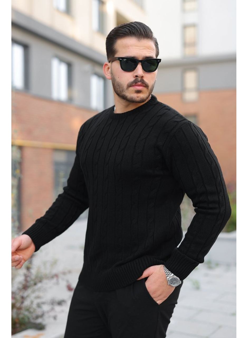 Erkek örgü Desen Bisiklet Yaka Kazak