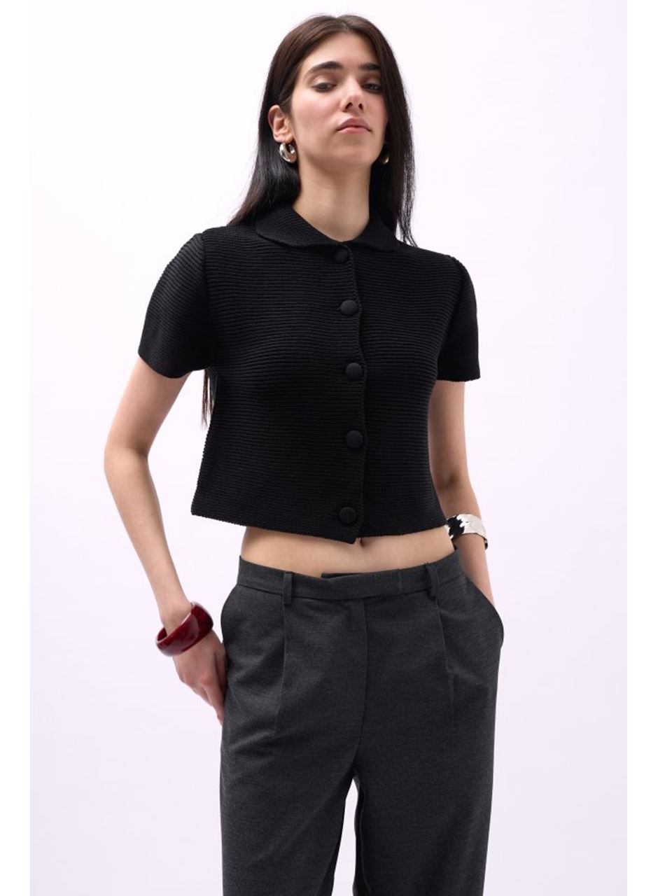 Bebe Yaka Düğmeli Bluz