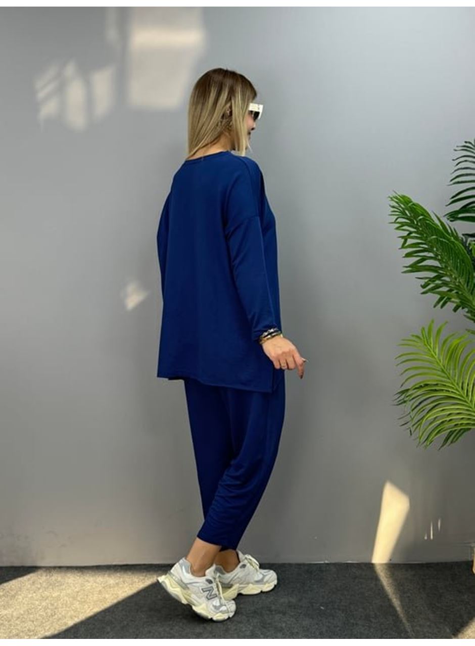 Kadın Iki Iplik Viskon Pamuk Kumaş Arma Detaylı Ikili Takım