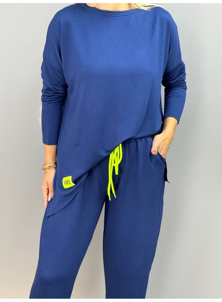 Kadın Iki Iplik Viskon Pamuk Kumaş Arma Detaylı Ikili Takım