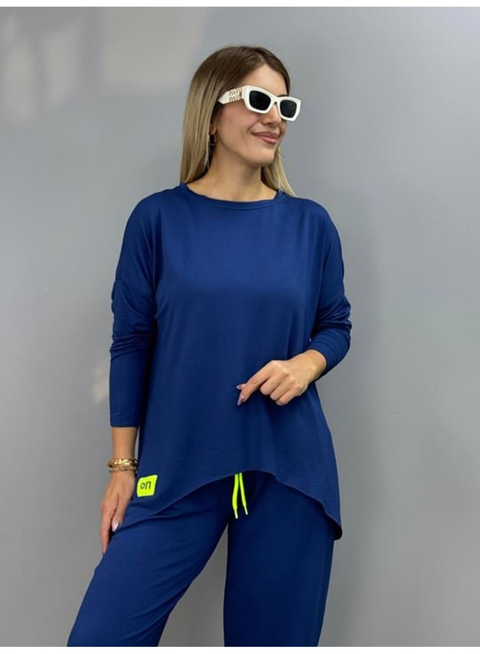 Kadın Iki Iplik Viskon Pamuk Kumaş Arma Detaylı Ikili Takım