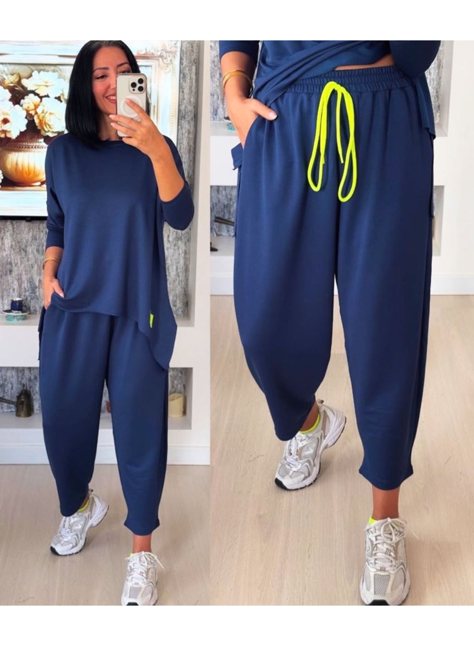 Kadın Iki Iplik Viskon Pamuk Kumaş Arma Detaylı Ikili Takım