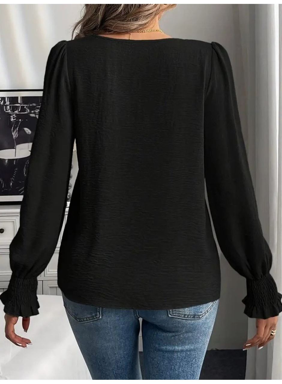Kadın Uzun Kollu Yuvarlak Yaka Aerobin Bluz