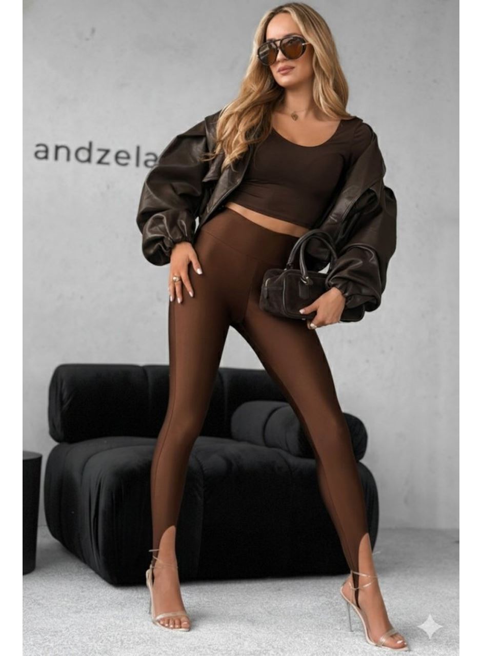 Kadın Yüksek Bel Topuk Altından Geçmeli Dalgıç Tayt