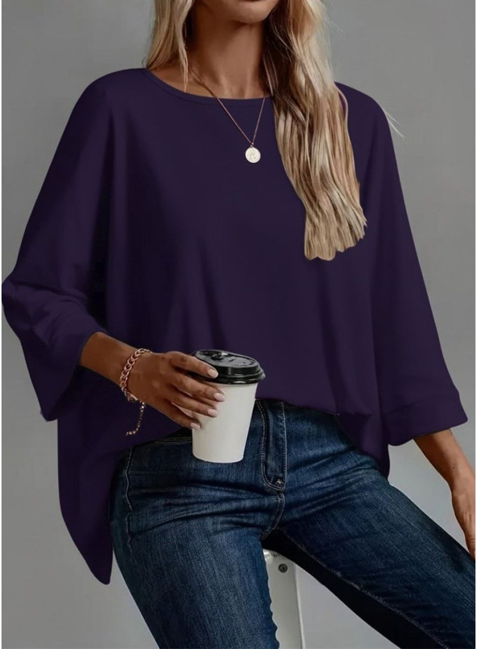 Kadın Truvakar Kollu Bisiklet Yaka Viskon Bluz