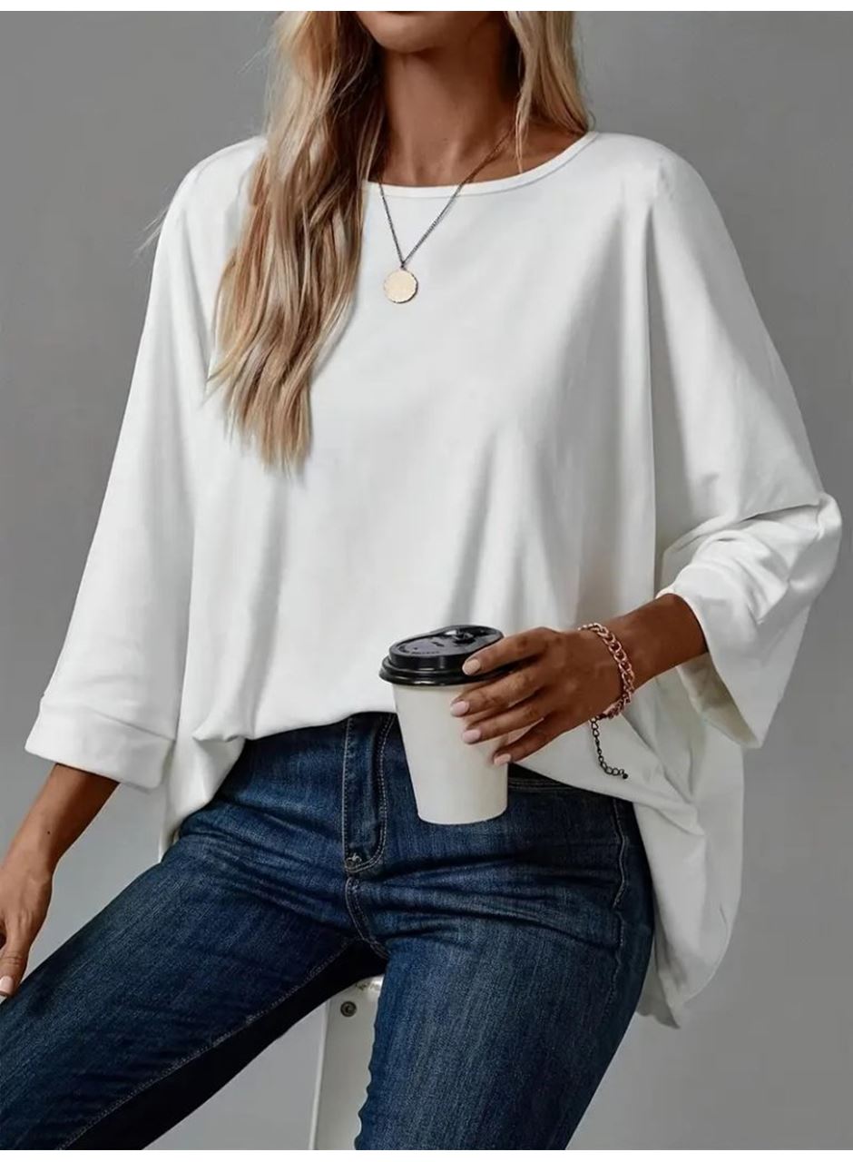 Kadın Truvakar Kollu Bisiklet Yaka Viskon Bluz