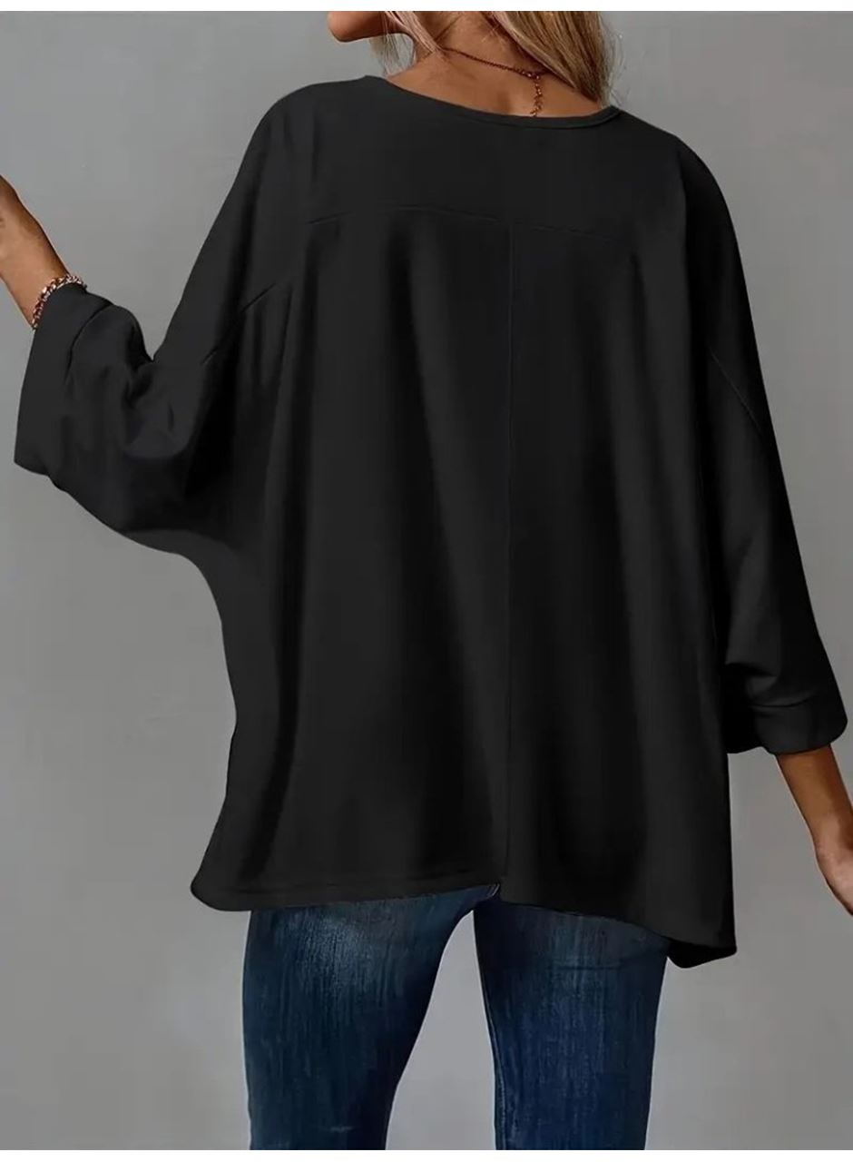 Kadın Truvakar Kollu Bisiklet Yaka Viskon Bluz