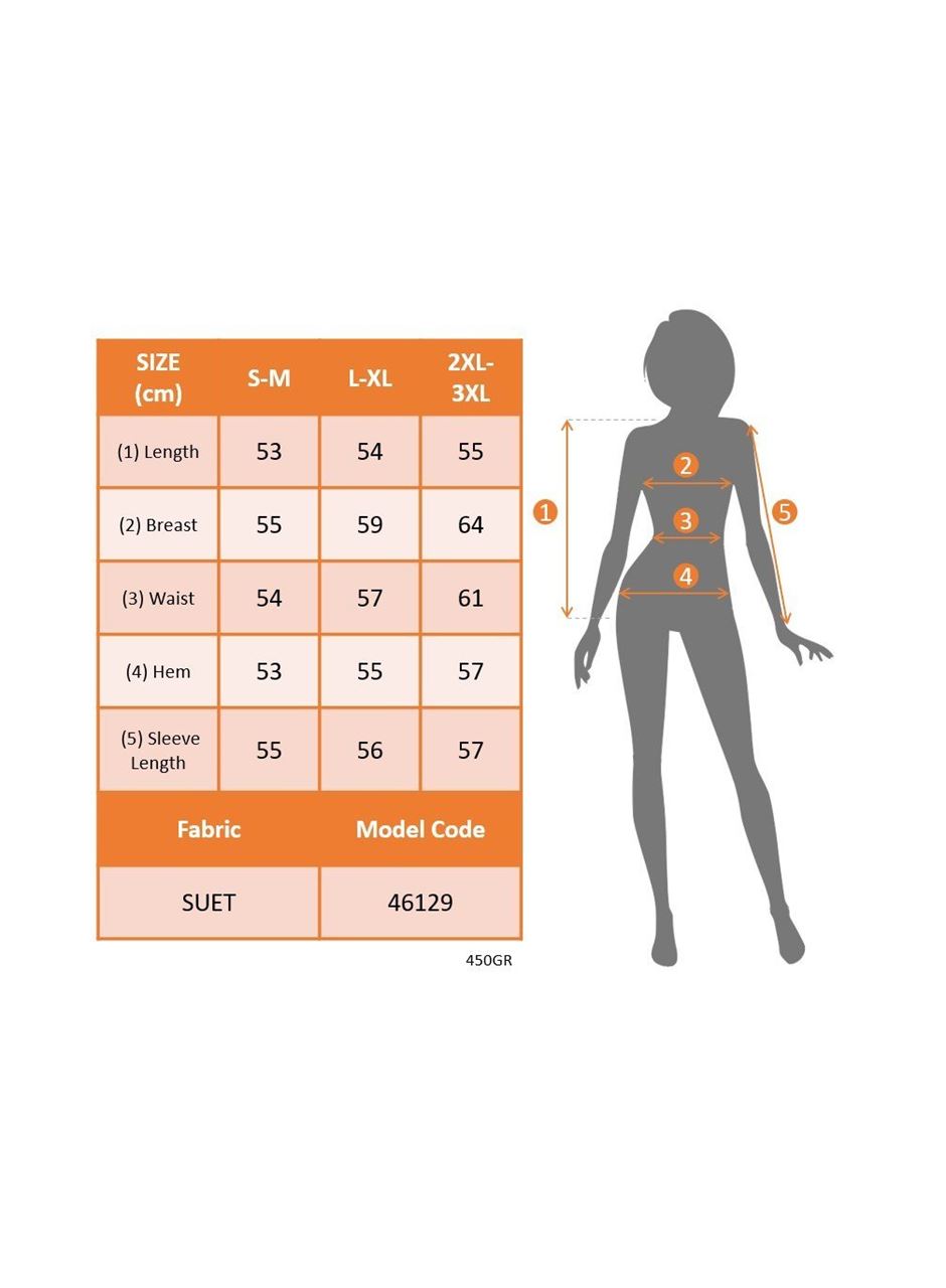 Kadın Uzun Kollu önden Düğmeli Kısa Süet Ceket
