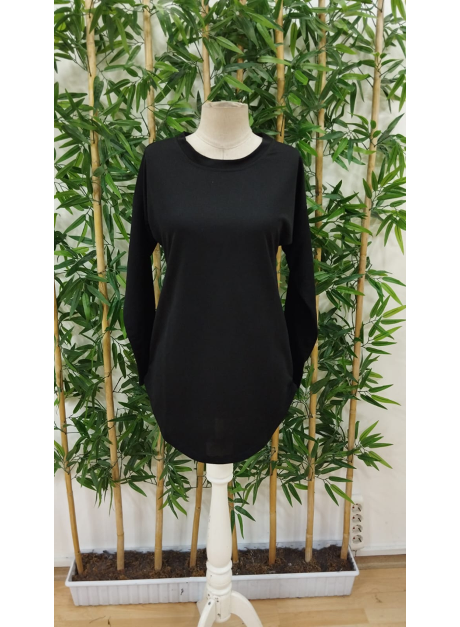 Kadın Uzun Kollu Yuvarlak Yaka Salaş Iki Iplik Bluz