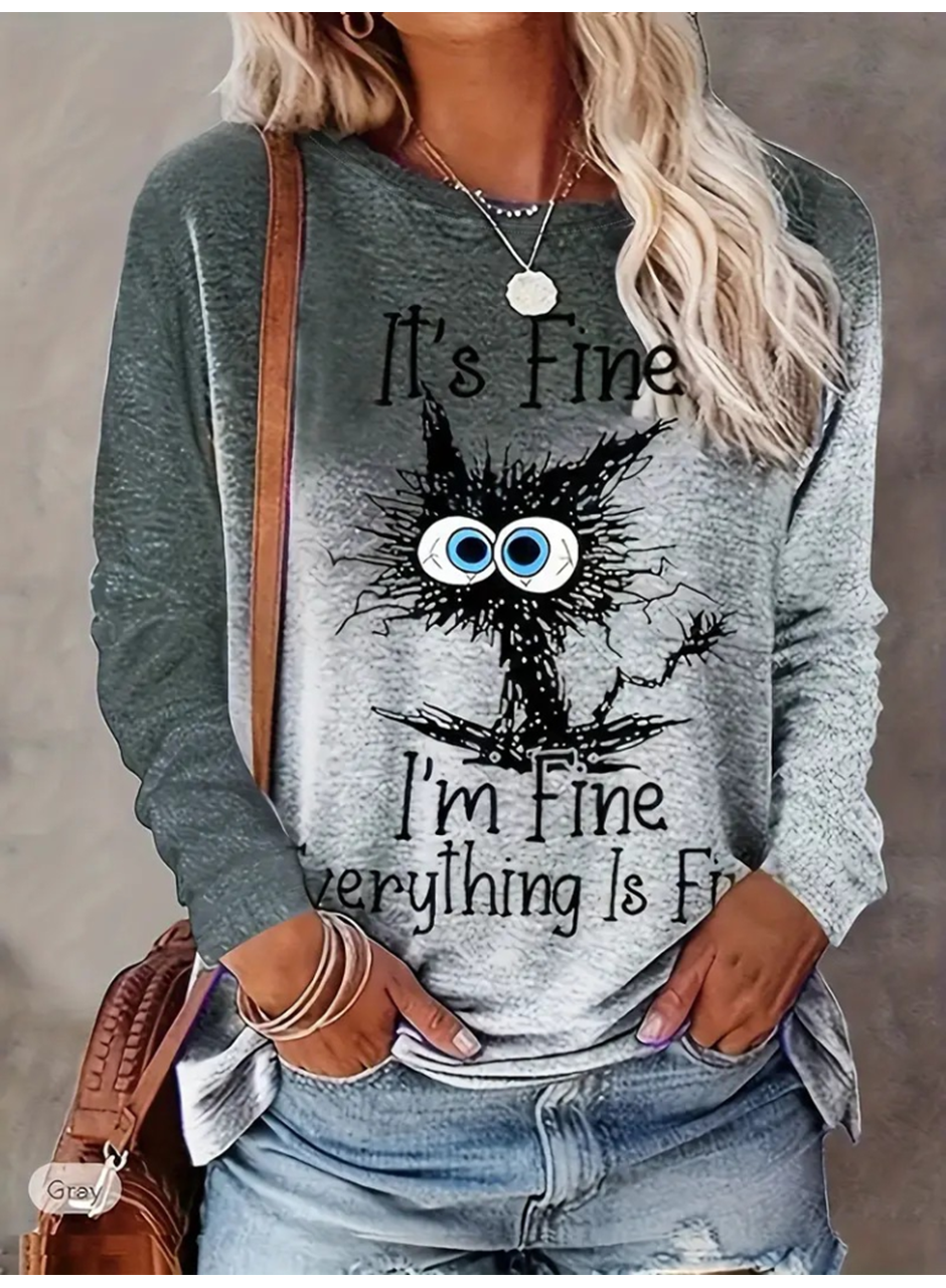 Kadın Uzun Kollu Bisiklet Yakalı Desenli Süprem Bluz