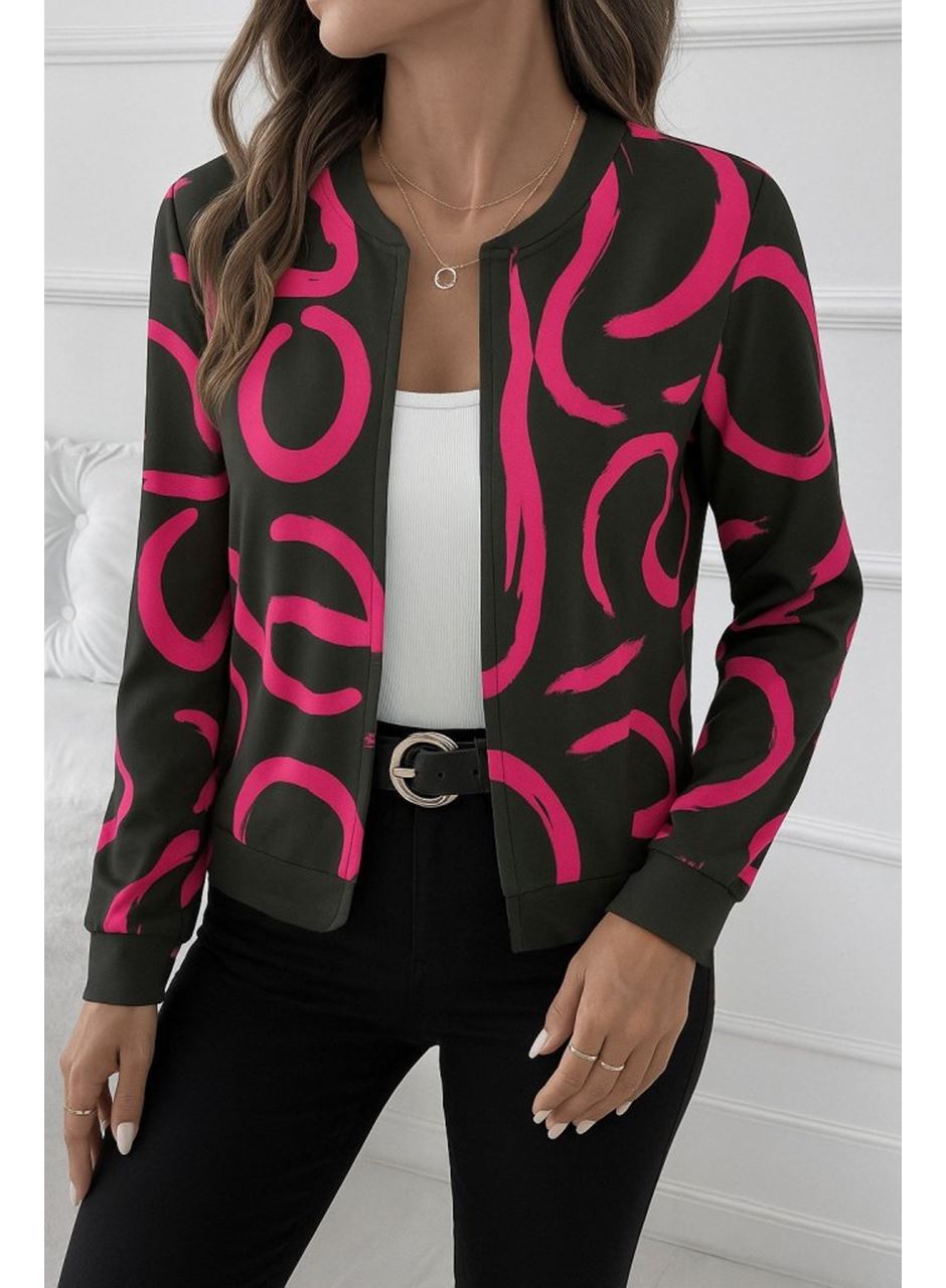 Kadın Uzun Kollu önden Fermuarlı Kısa şardonlu Dalgıç Ceket