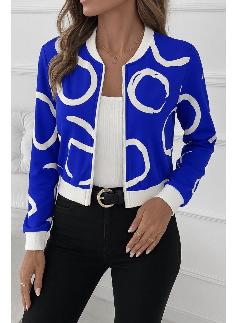 Kadın Uzun Kollu önden Fermuarlı Kısa şardonlu Dalgıç Ceket