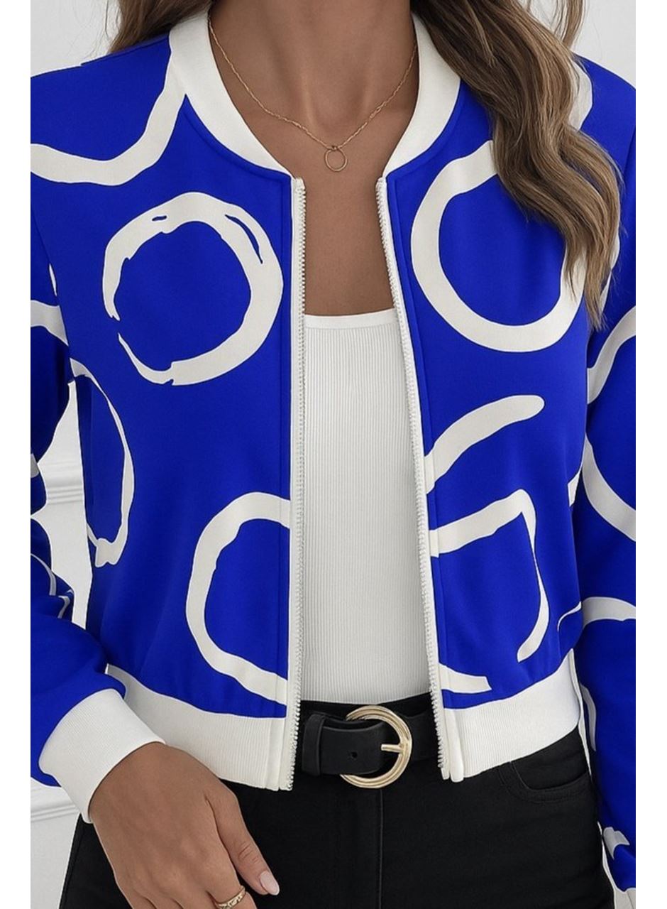 Kadın Uzun Kollu önden Fermuarlı Kısa şardonlu Dalgıç Ceket