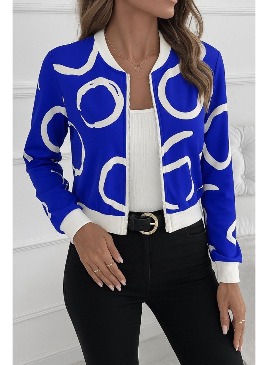 Kadın Uzun Kollu önden Fermuarlı Kısa şardonlu Dalgıç Ceket