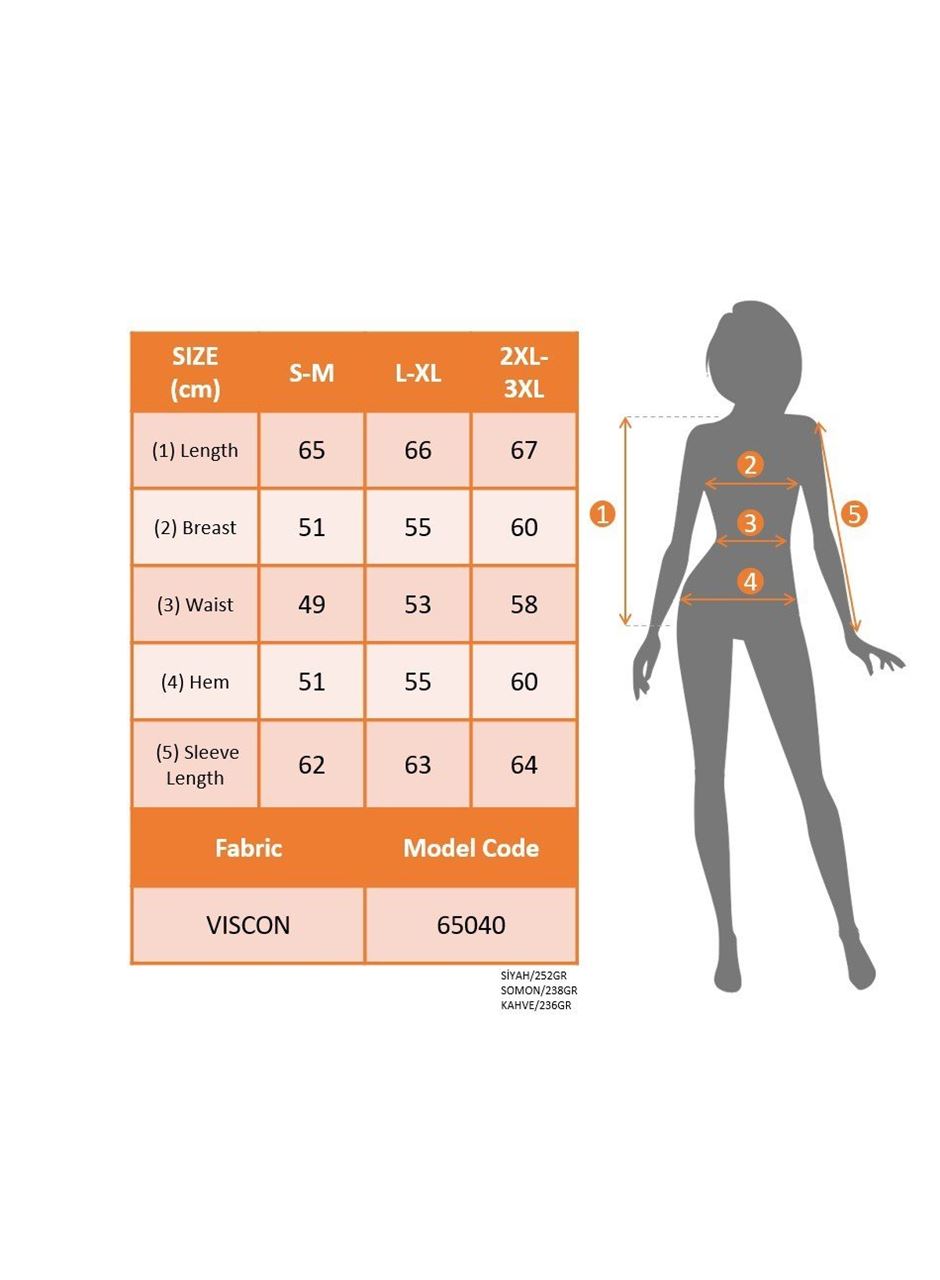 Kadın Uzun Kollu Bisiklet Yaka Viskon Bluz