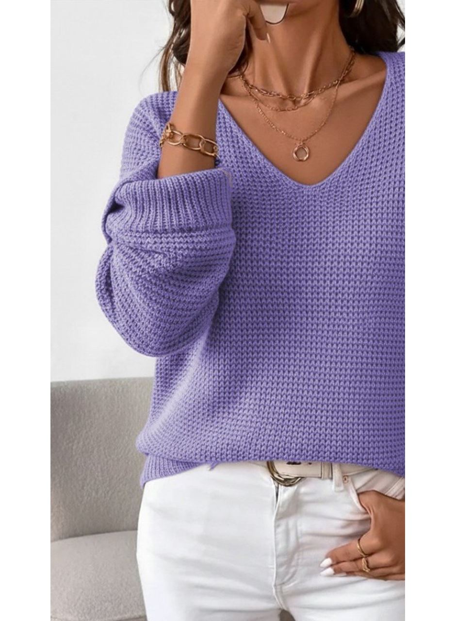 Kadın Uzun Kollu V Yakalı Düğmeli Triko Bluz