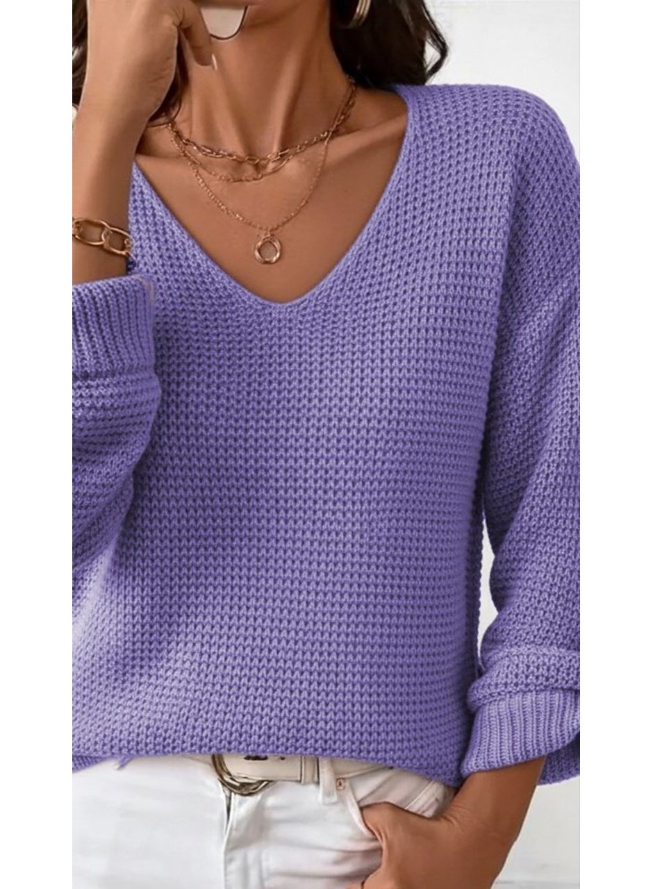 Kadın Uzun Kollu V Yakalı Düğmeli Triko Bluz