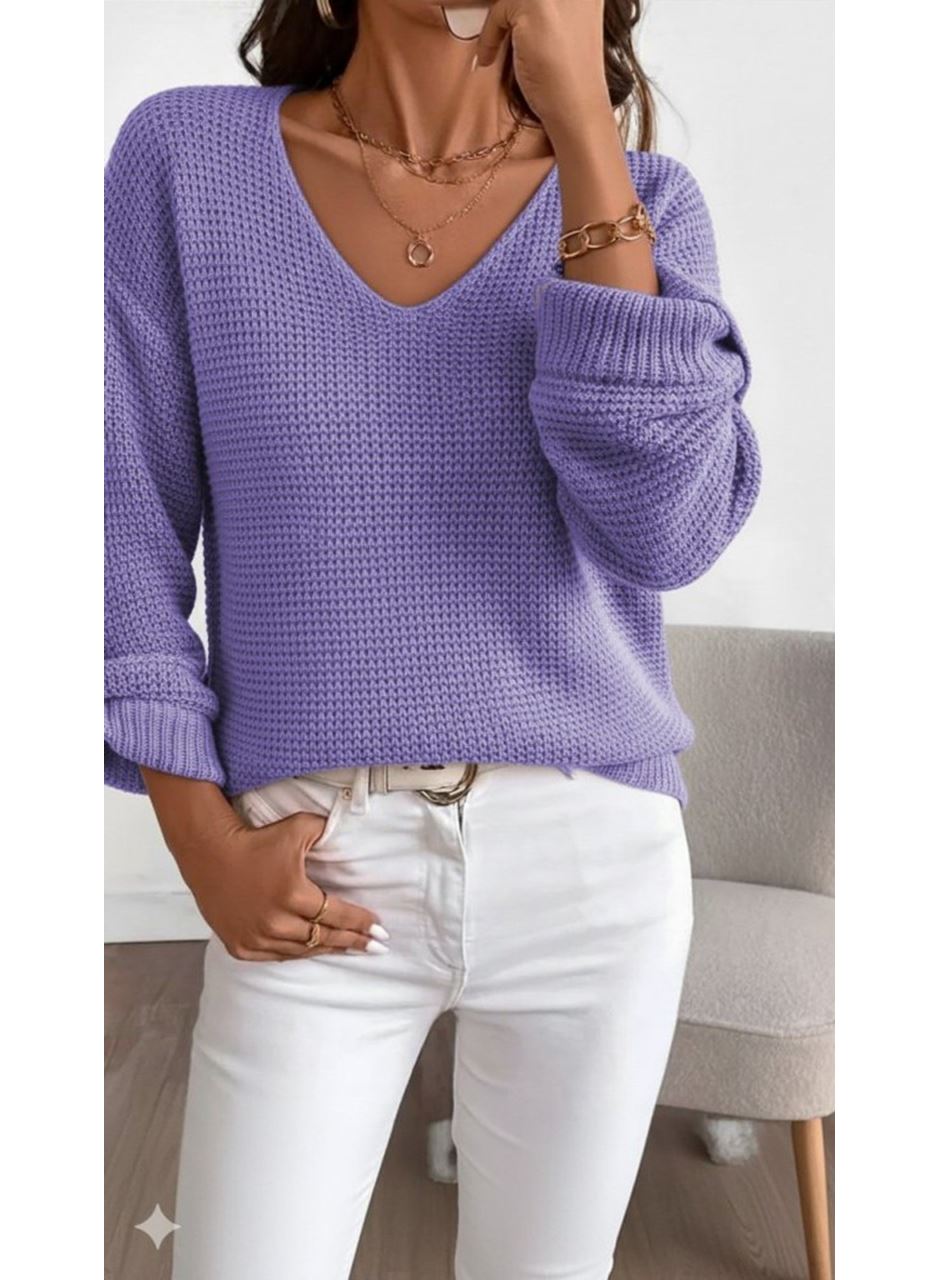 Kadın Uzun Kollu V Yakalı Düğmeli Triko Bluz