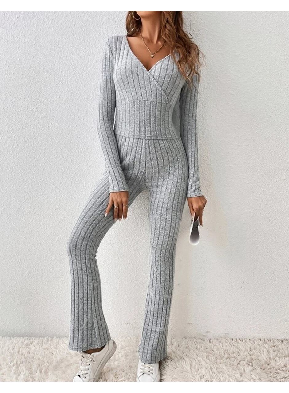 Kadın Uzun Kollu şardonlu Kaşkorse Ikili Takım