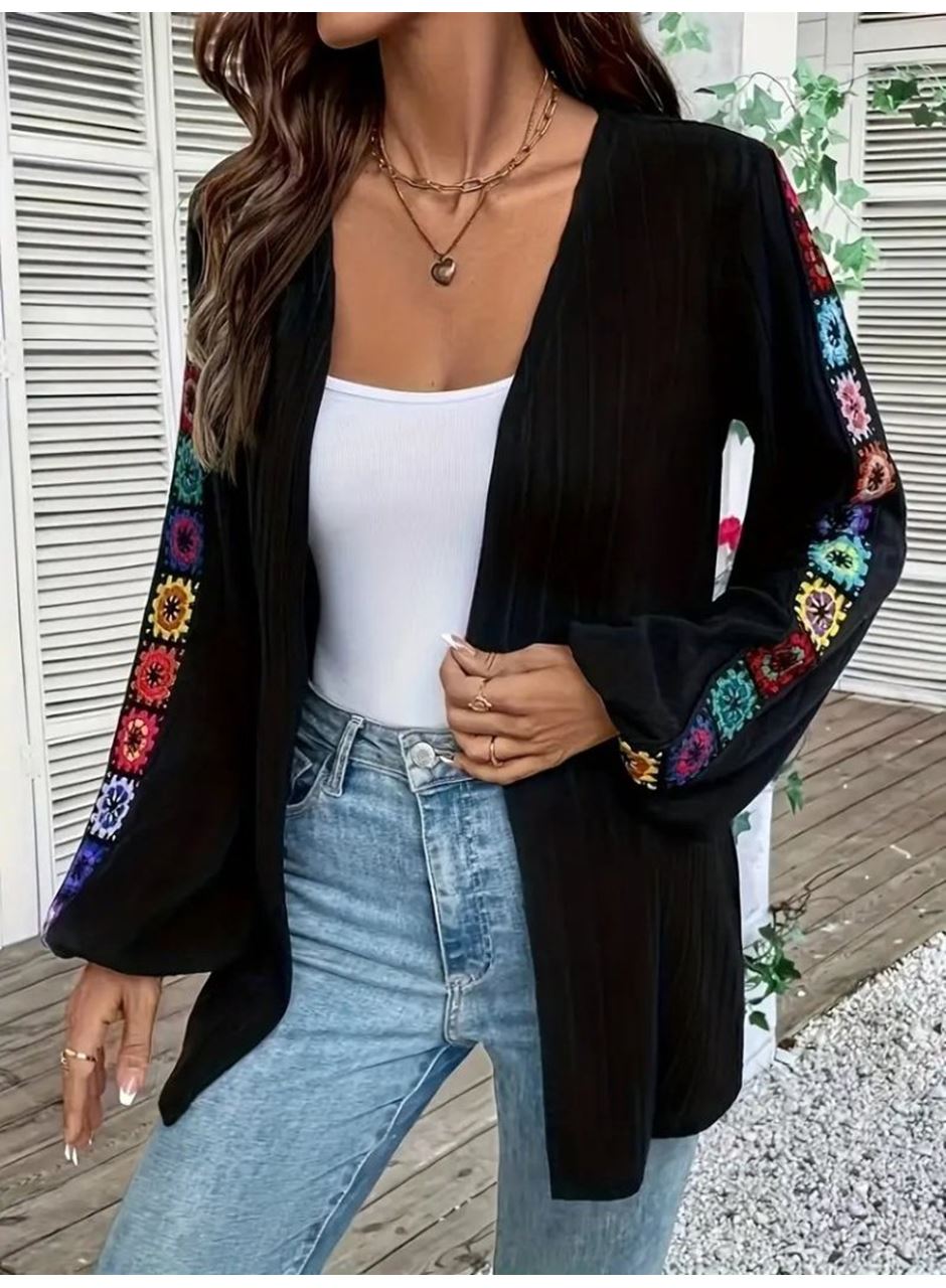 Kadın Uzun Kollu önü Açık şardonlu Kaşkorse Ceket