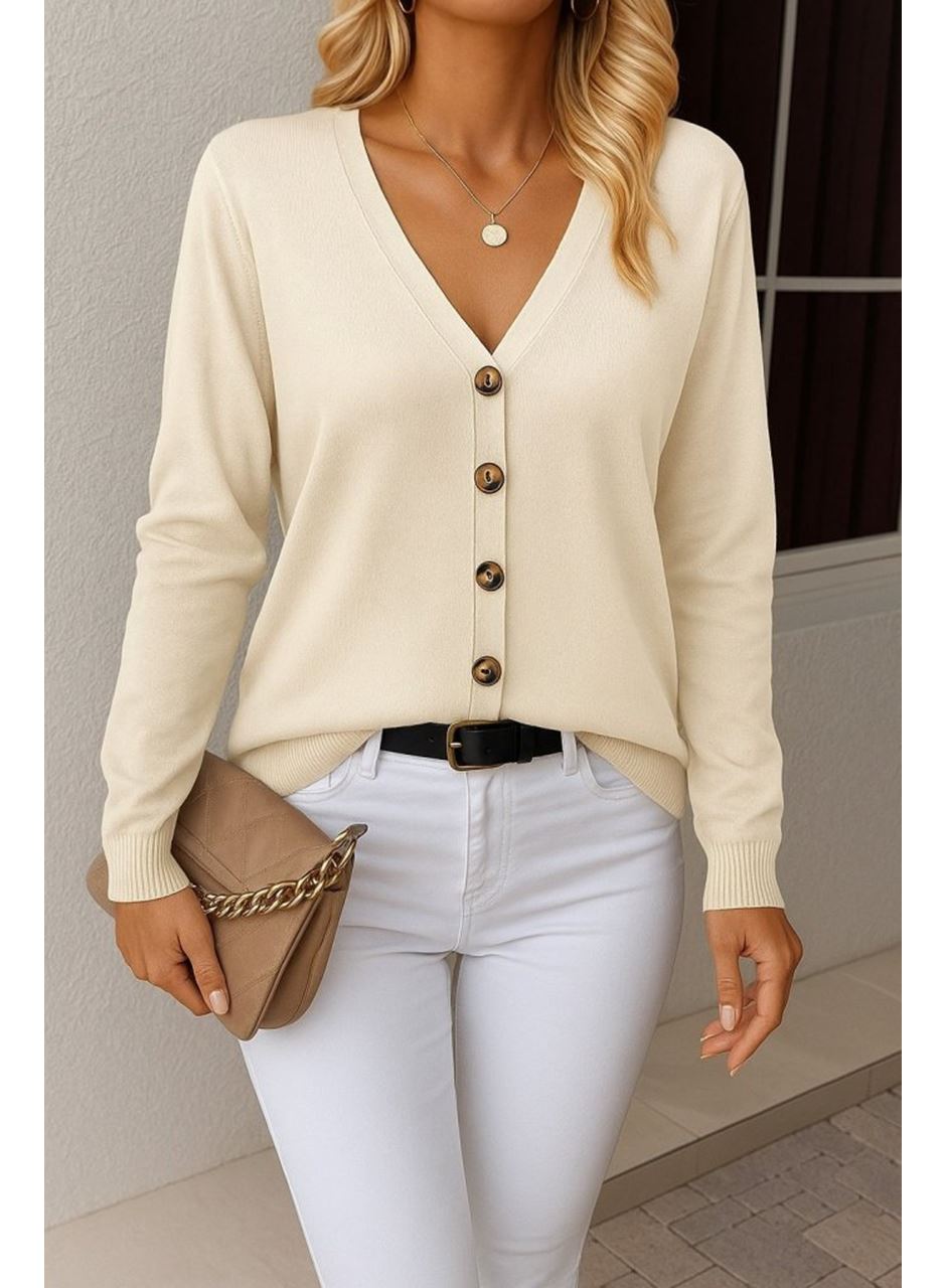 Kasın Uzun Kollu önü Düğmeli Kısa Hırka