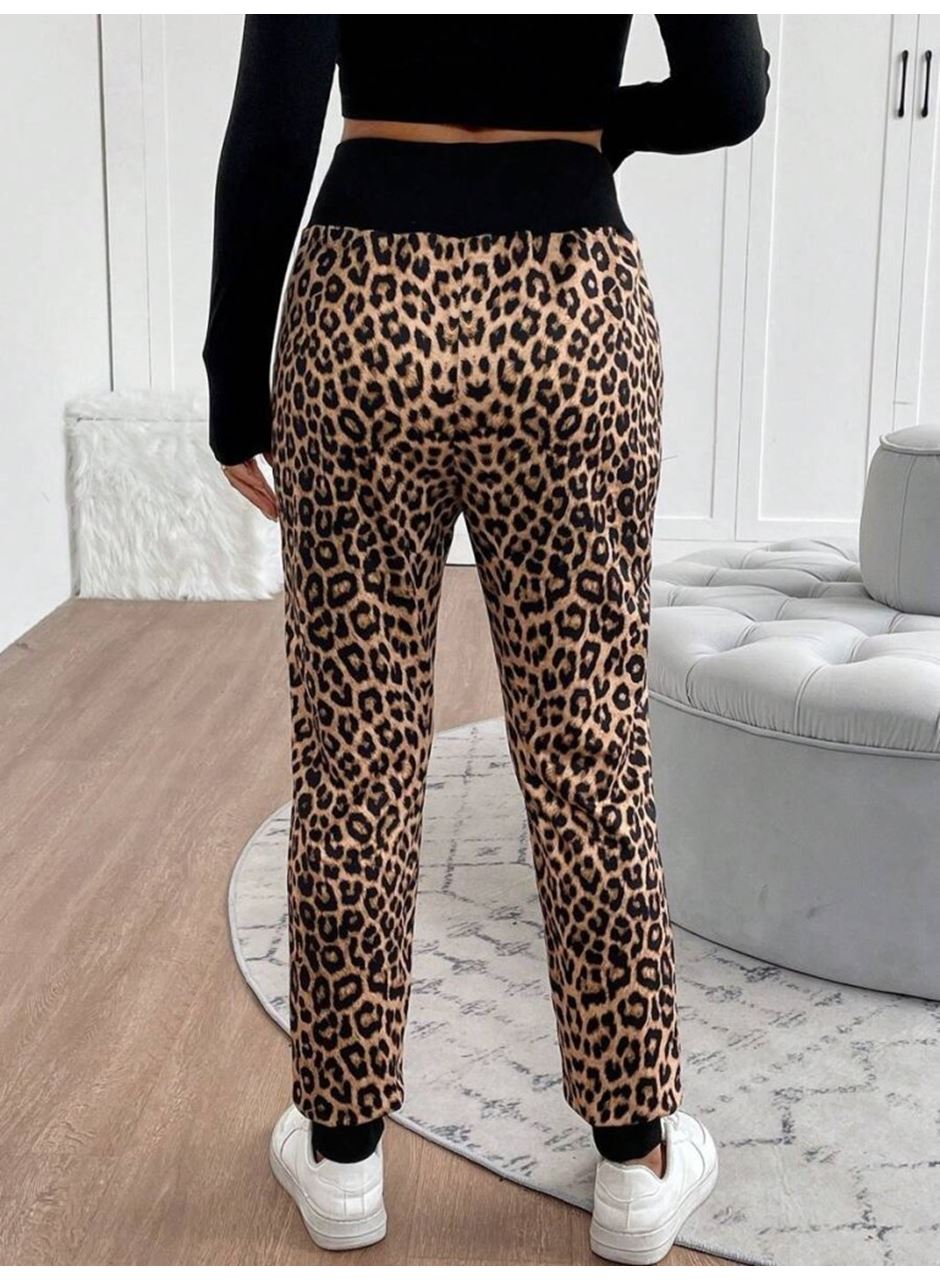 Kadın Yüksek Bel Bağcıklı Desenli Iki Iplik Pantolon