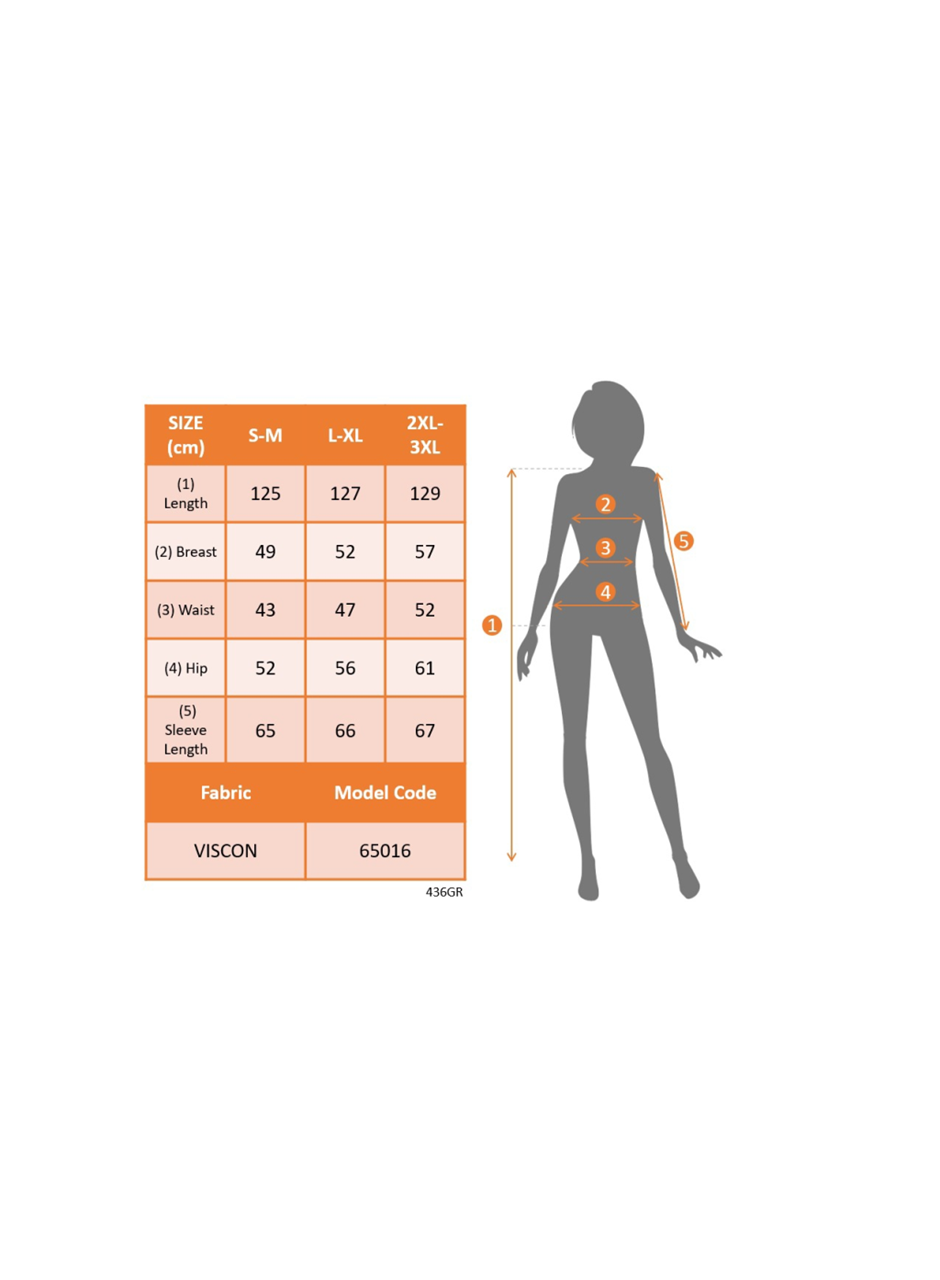 Kadın Uzun Kollu V Yakalı Blok Desenli Viskon Elbise