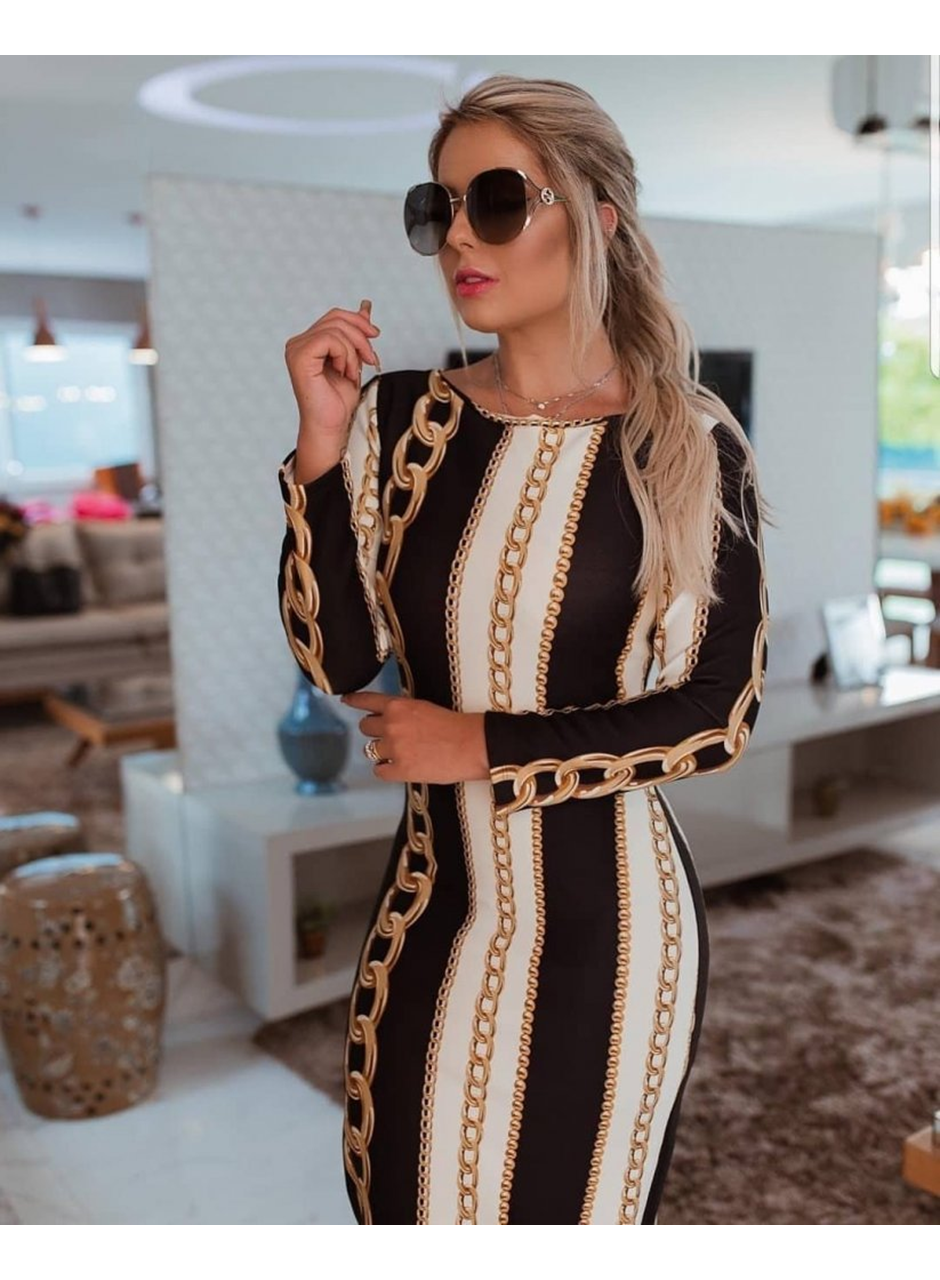 Kadın Uzun Kollu Bisiklet Yaka Scuba Midi Boy Elbise