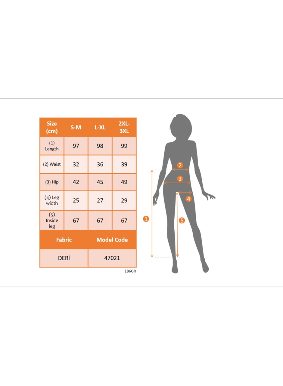 Kadın Yüksek Bel Dantel Detaylı Deri Tayt