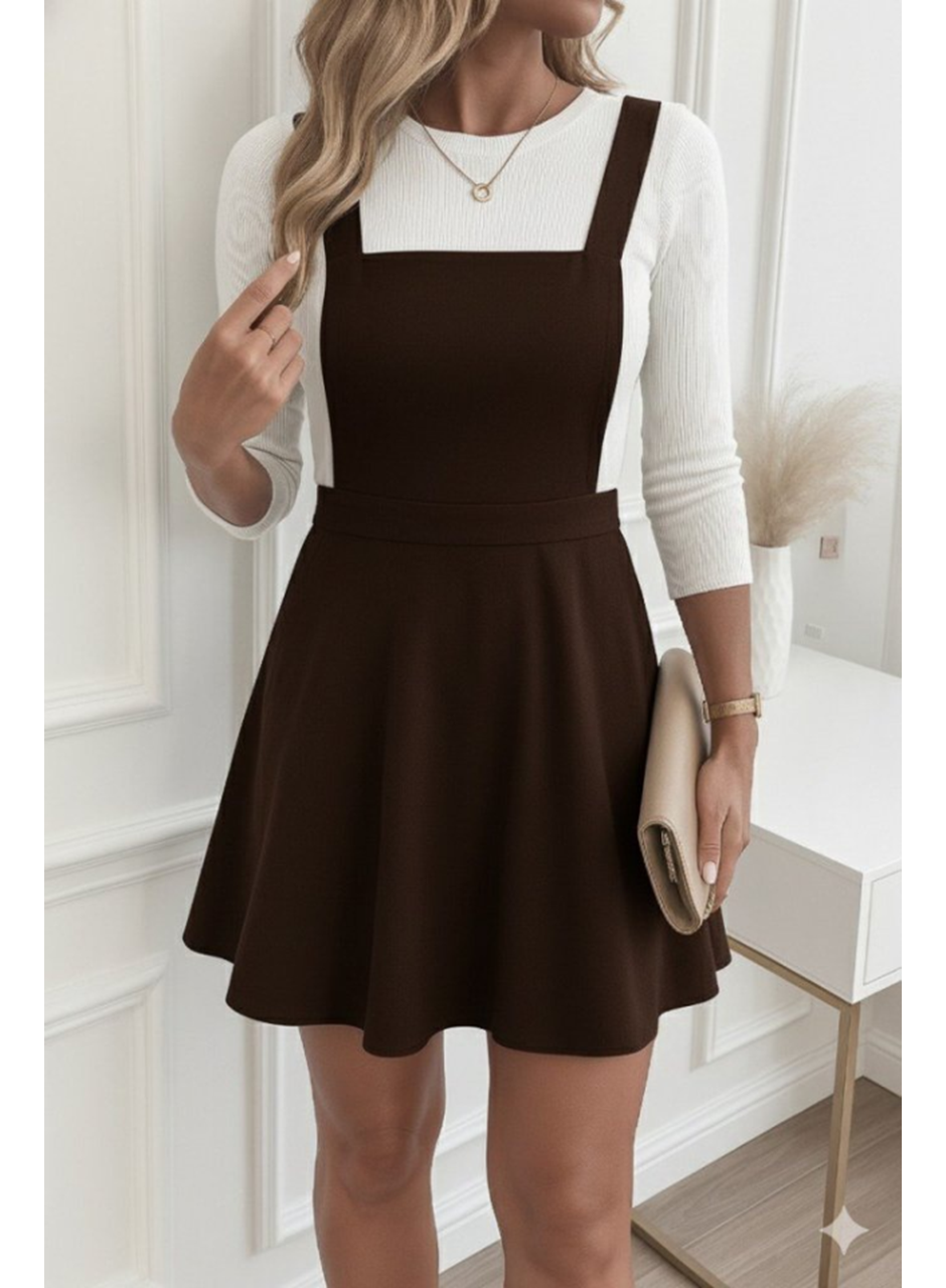 Kadın Askılı Sırttan çapraz Detaylı Kısa Kiloş Kadife Mini Elbise