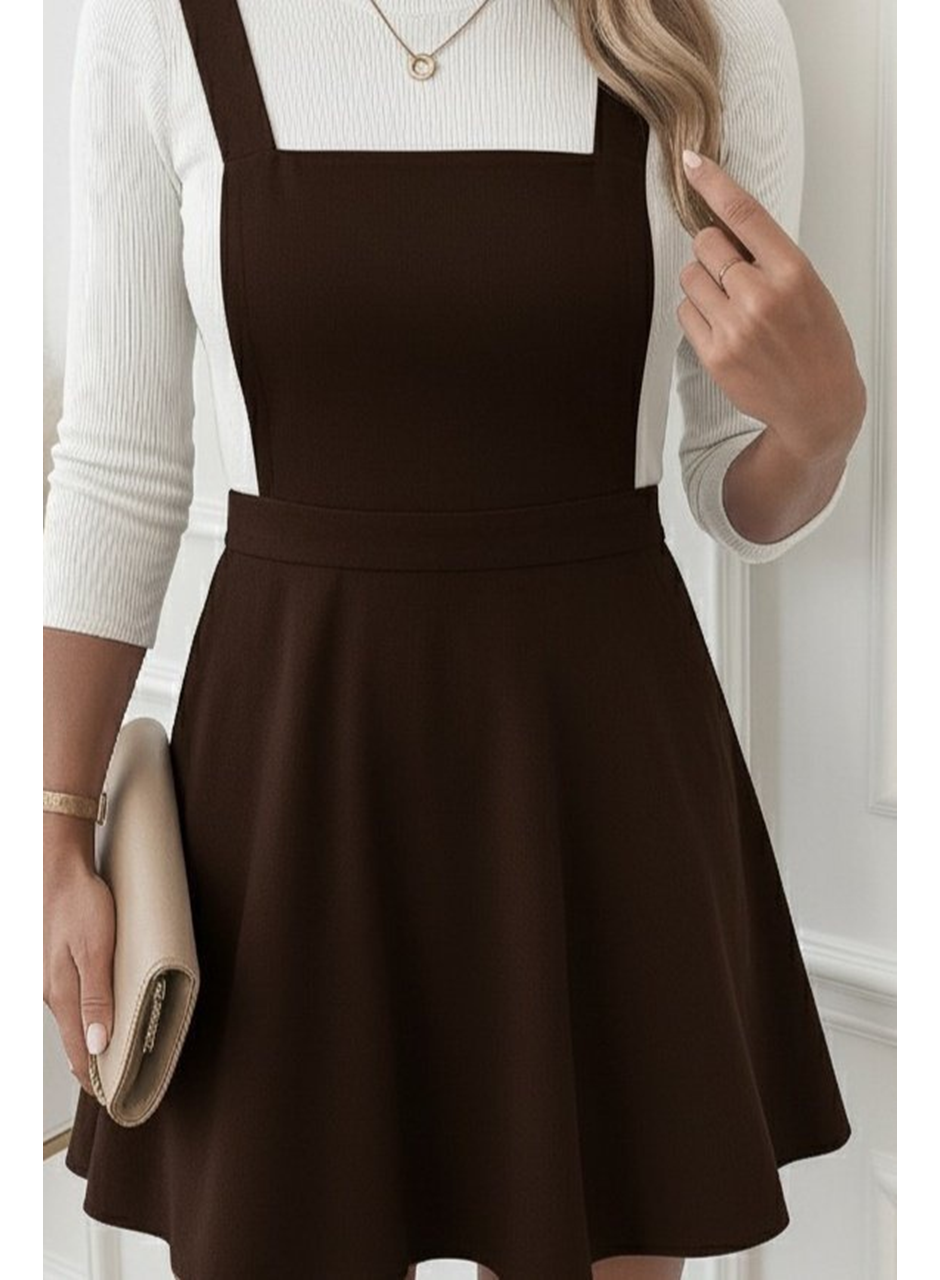 Kadın Askılı Sırttan çapraz Detaylı Kısa Kiloş Kadife Mini Elbise