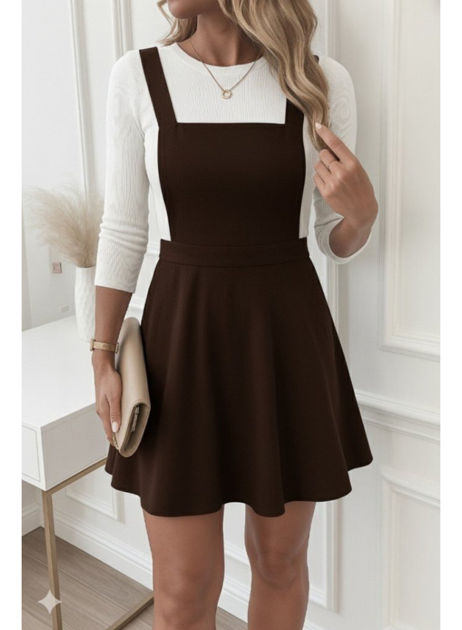 Kadın Askılı Sırttan çapraz Detaylı Kısa Kiloş Kadife Mini Elbise