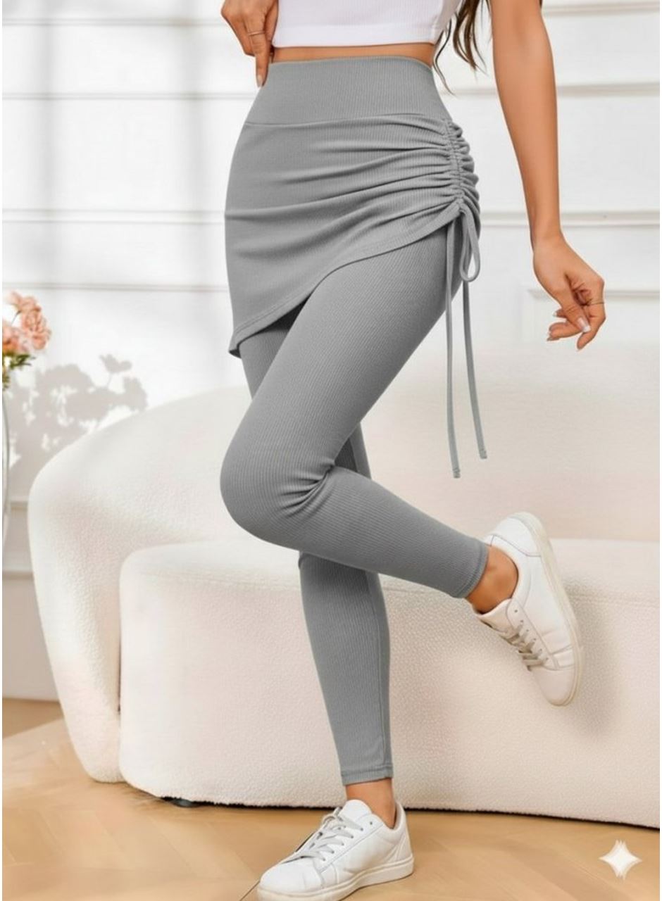 Kadın Yüksek Bel Yandan Büzgülü Alttan Uzun Kaşkorse Tayt Etek