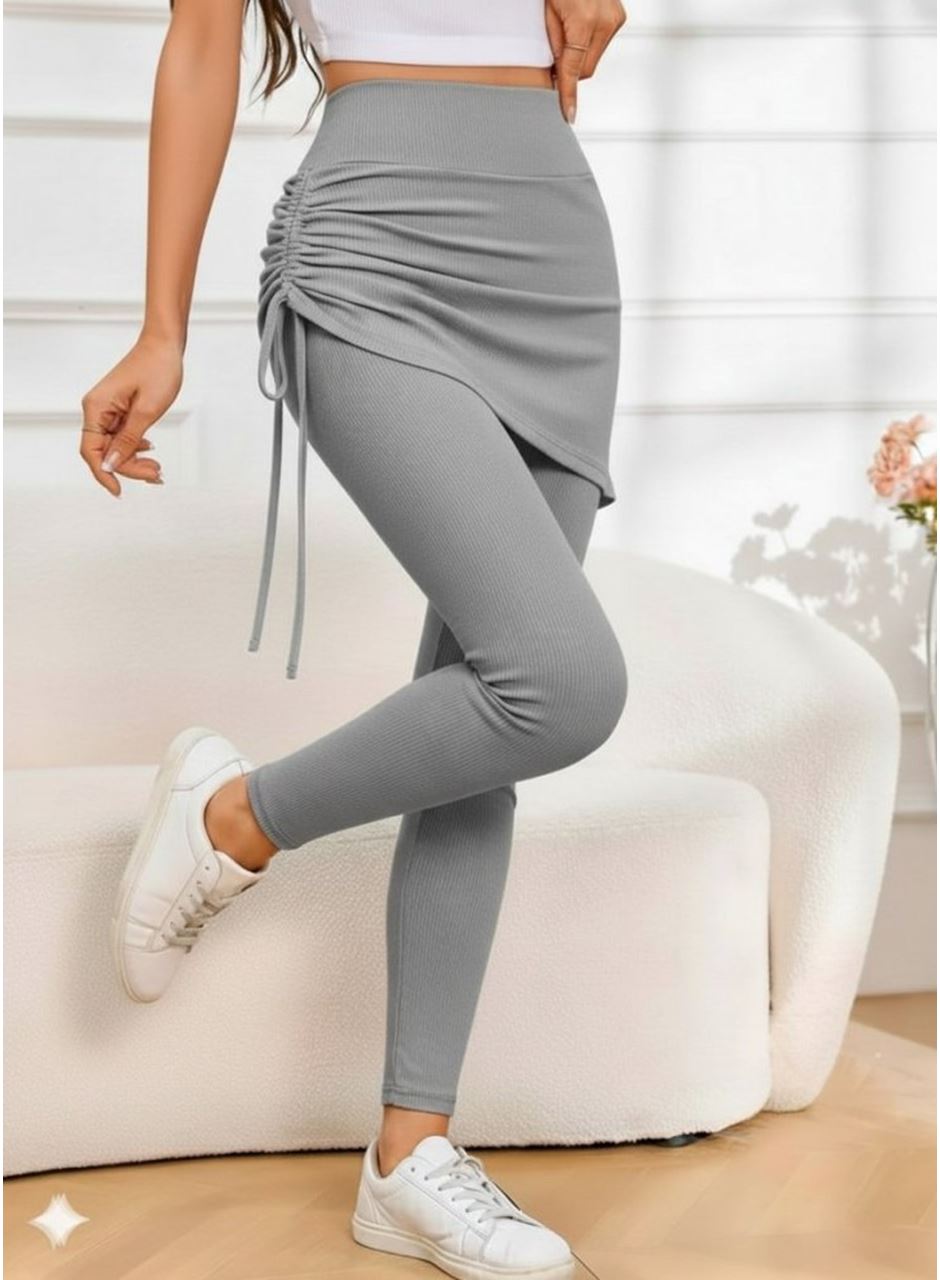 Kadın Yüksek Bel Yandan Büzgülü Alttan Uzun Kaşkorse Tayt Etek