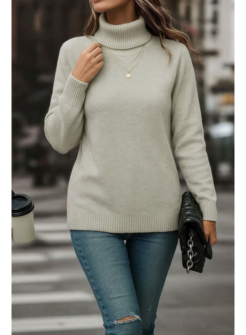 Kadın Uzun Kollu Balıkçı Yaka Triko Bluz