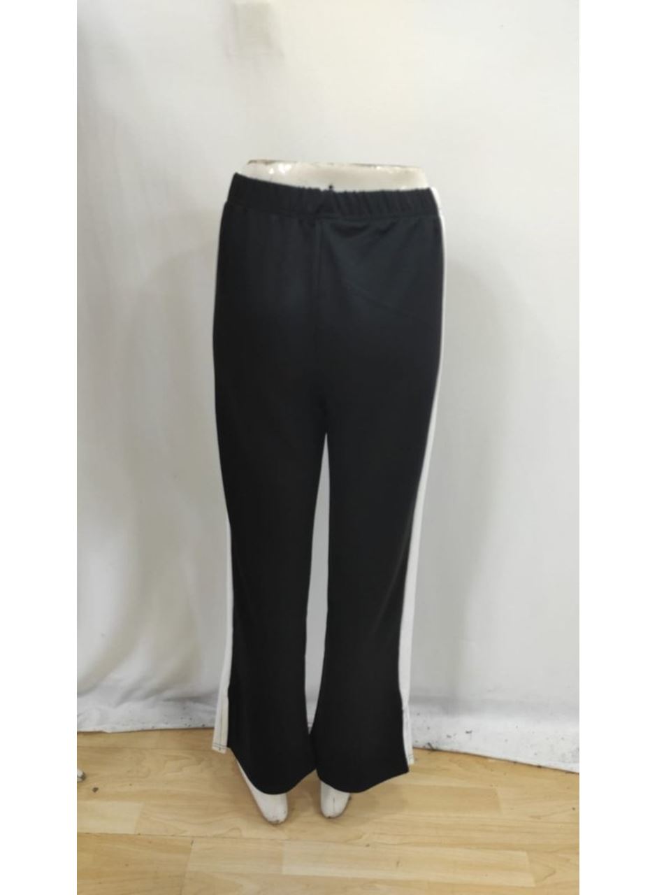 Kadın Yüksek Bel Yan şerit Detaylı Yırtmaçlı Viskon Iki Iplik Pantolon