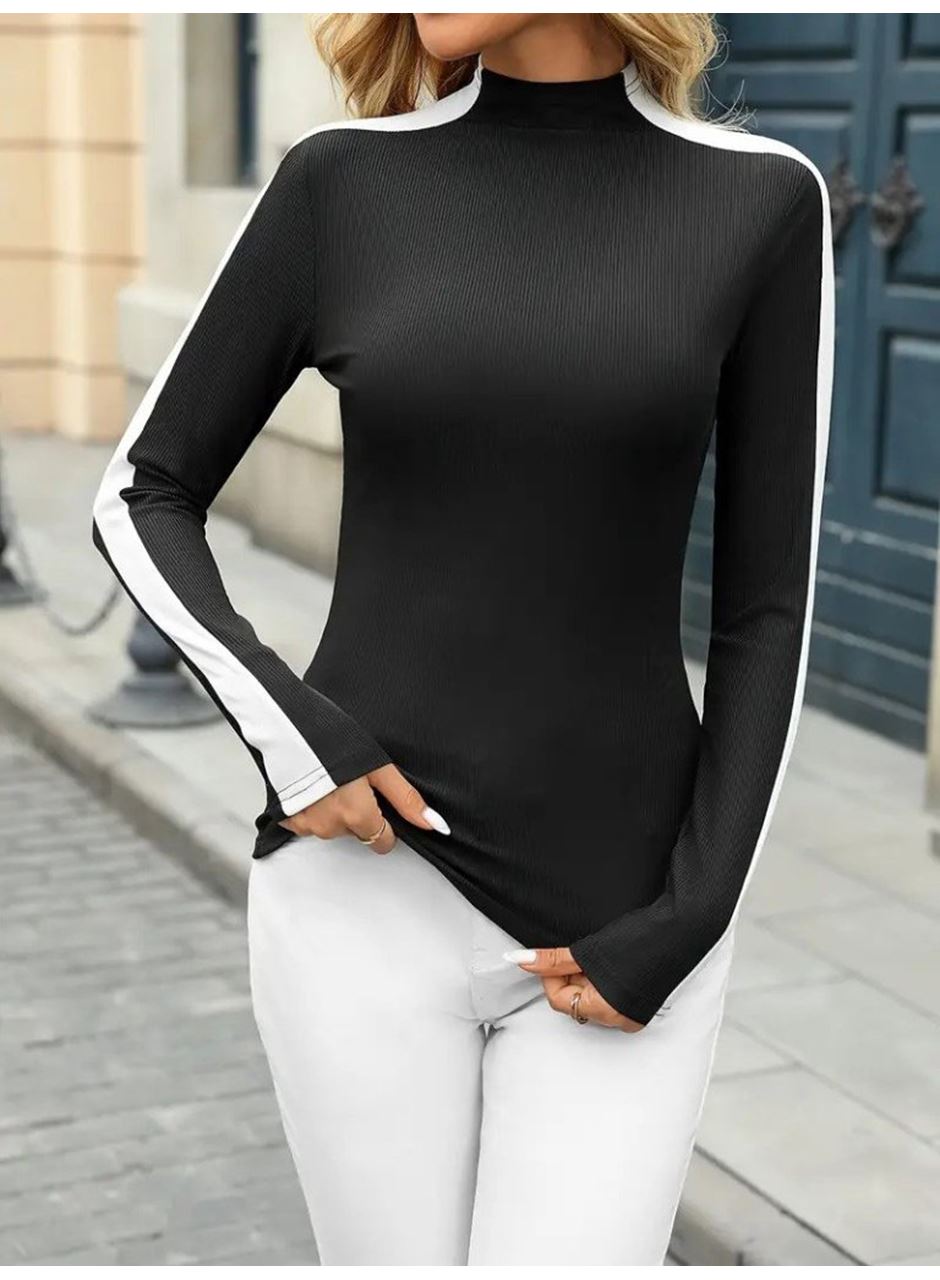 Kadın Uzun Kollu Balıkçı Yaka Kaşkorse Bluz