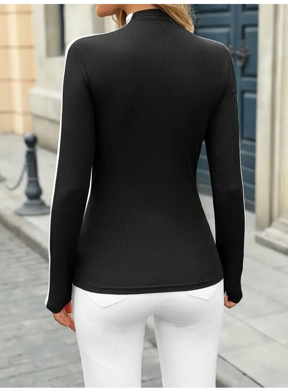 Kadın Uzun Kollu Balıkçı Yaka Kaşkorse Bluz