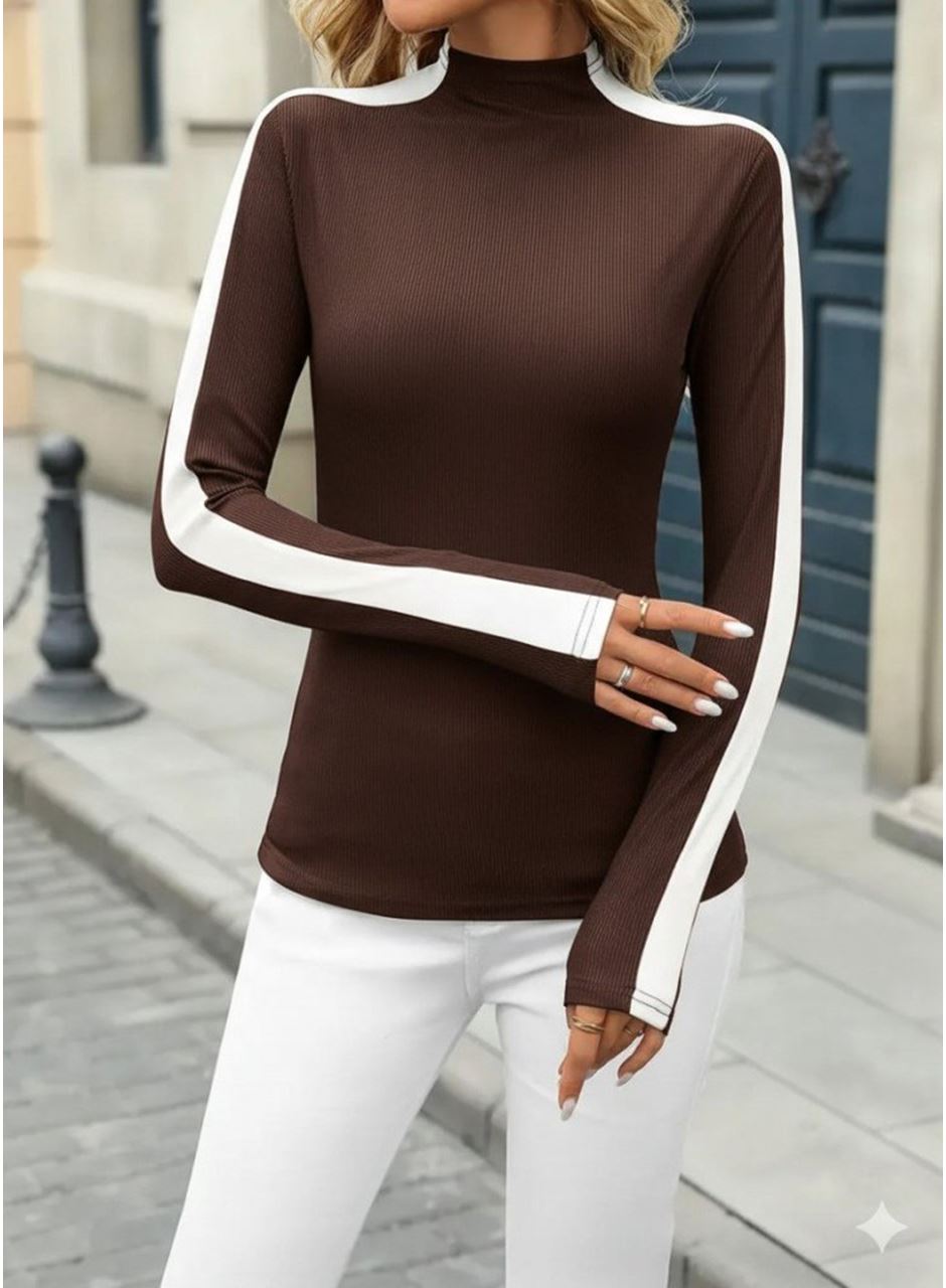 Kadın Uzun Kollu Balıkçı Yaka Kaşkorse Bluz