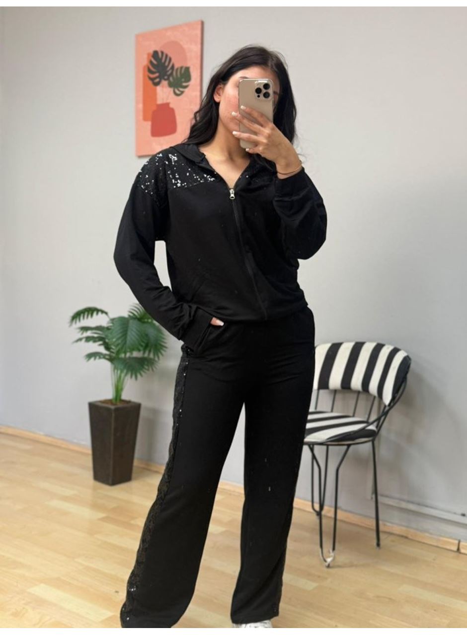 Kadın Iki Iplik Kumaş Pul Ve Fermuar Detaylı Ikili Takım