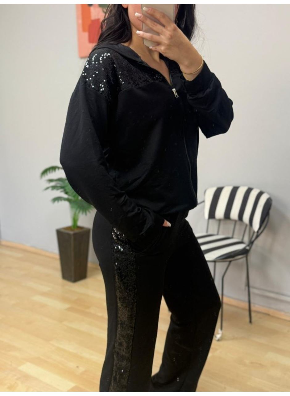 Kadın Iki Iplik Kumaş Pul Ve Fermuar Detaylı Ikili Takım