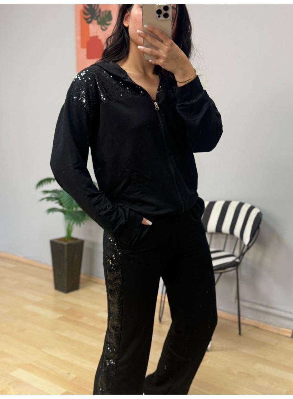 Kadın Iki Iplik Kumaş Pul Ve Fermuar Detaylı Ikili Takım