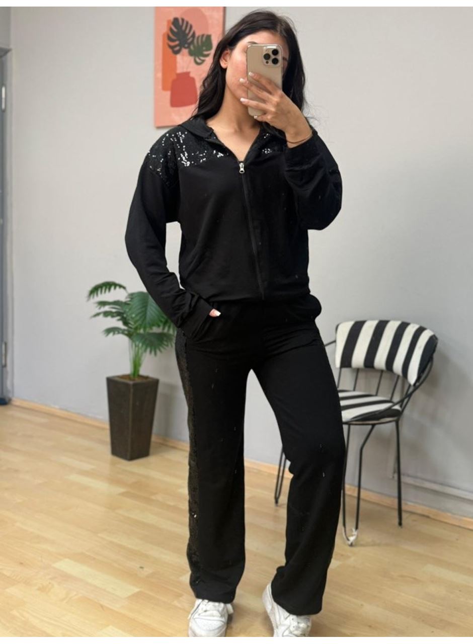 Kadın Iki Iplik Kumaş Pul Ve Fermuar Detaylı Ikili Takım