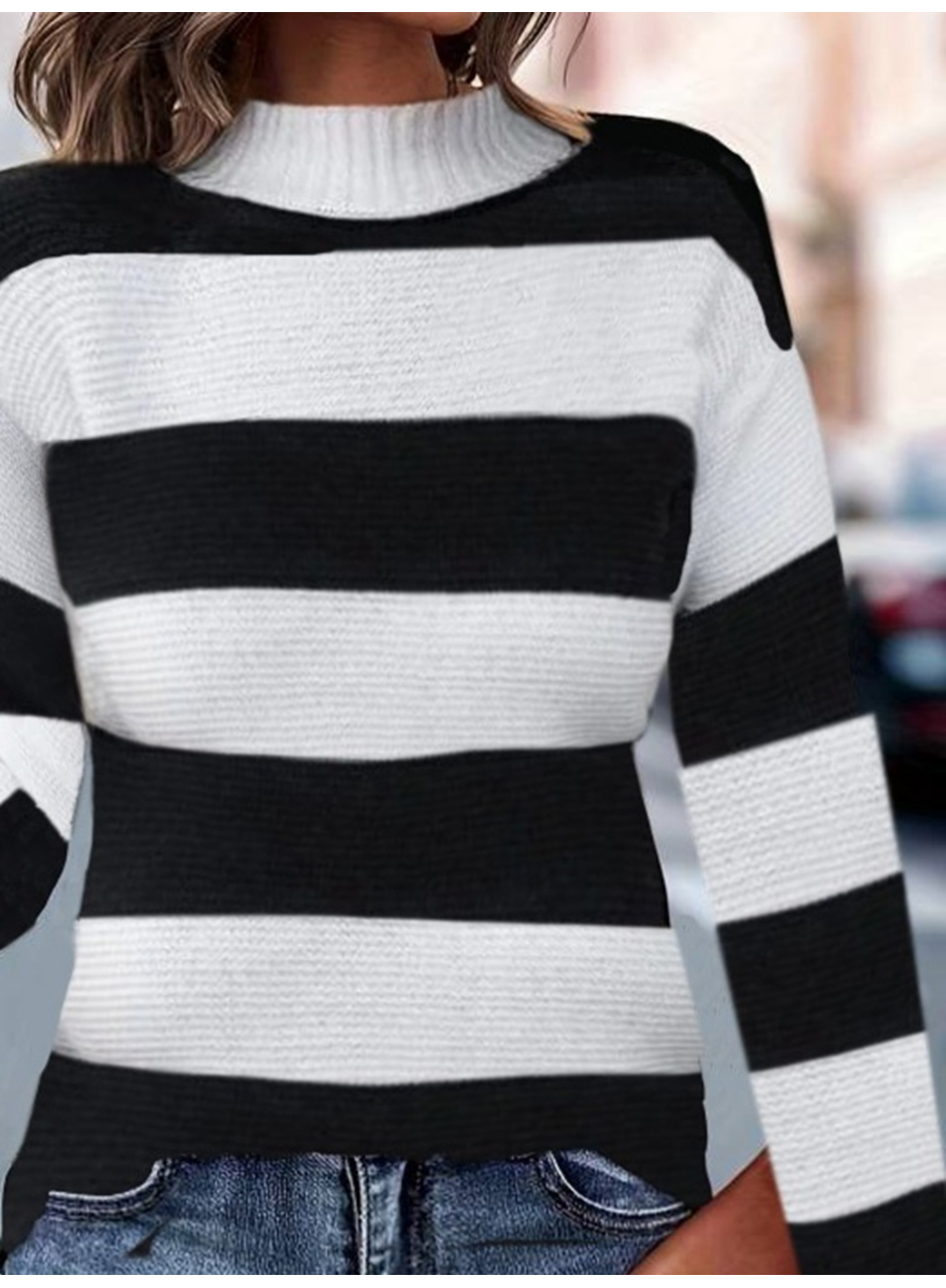 Kadın Uzun Kollu Balıkçı Yaka Triko Bluz