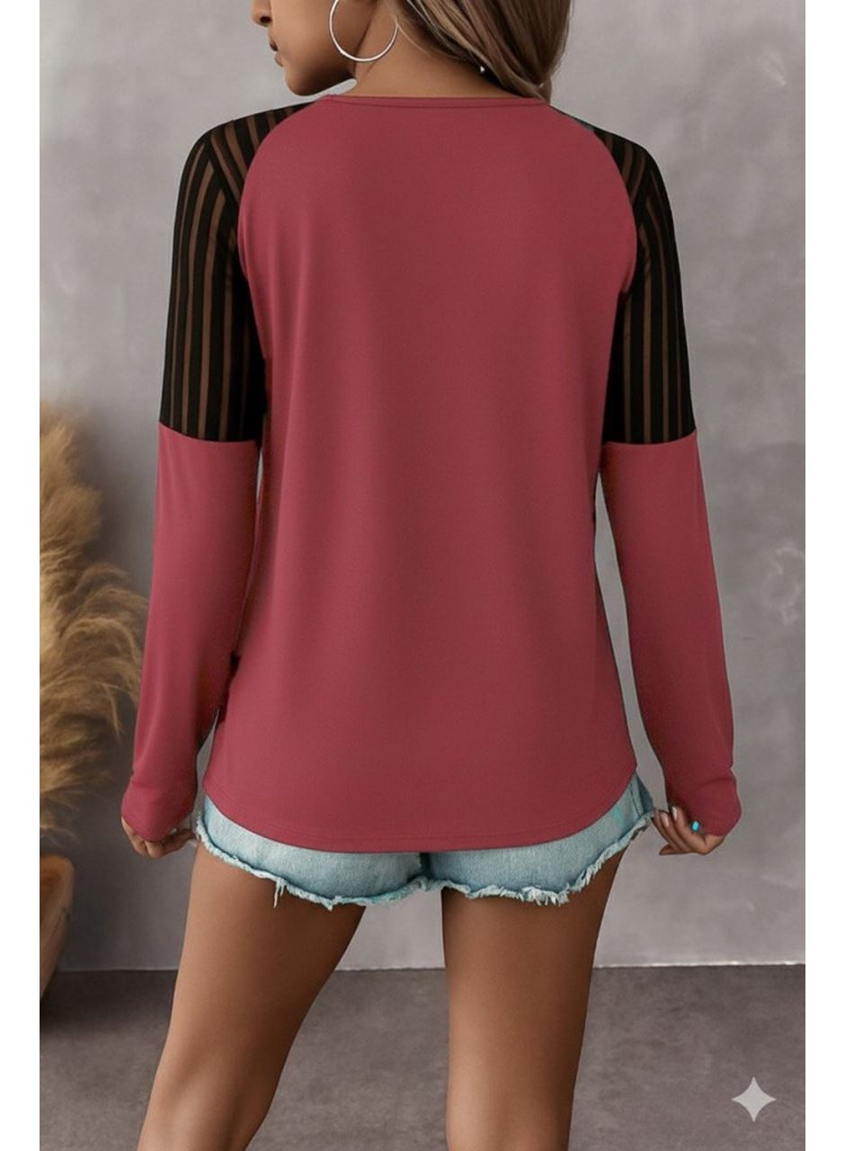 Kadın Uzun Kollu Yakadan Fermuarlı Viskon Bluz