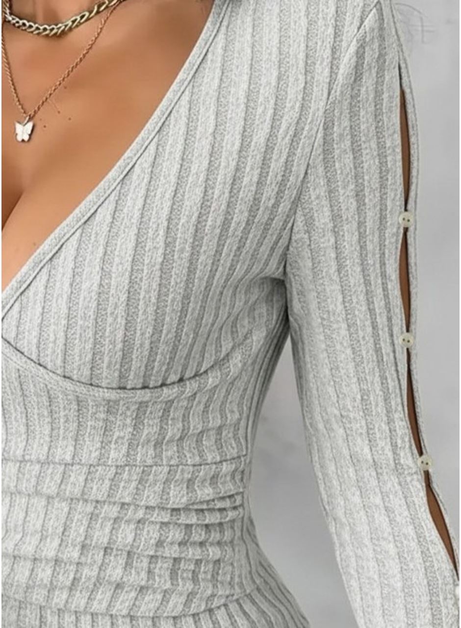 Kadın Uzun Kollu Kruvaze Yakalı Incili şardonlu Kaşkorse Bluz