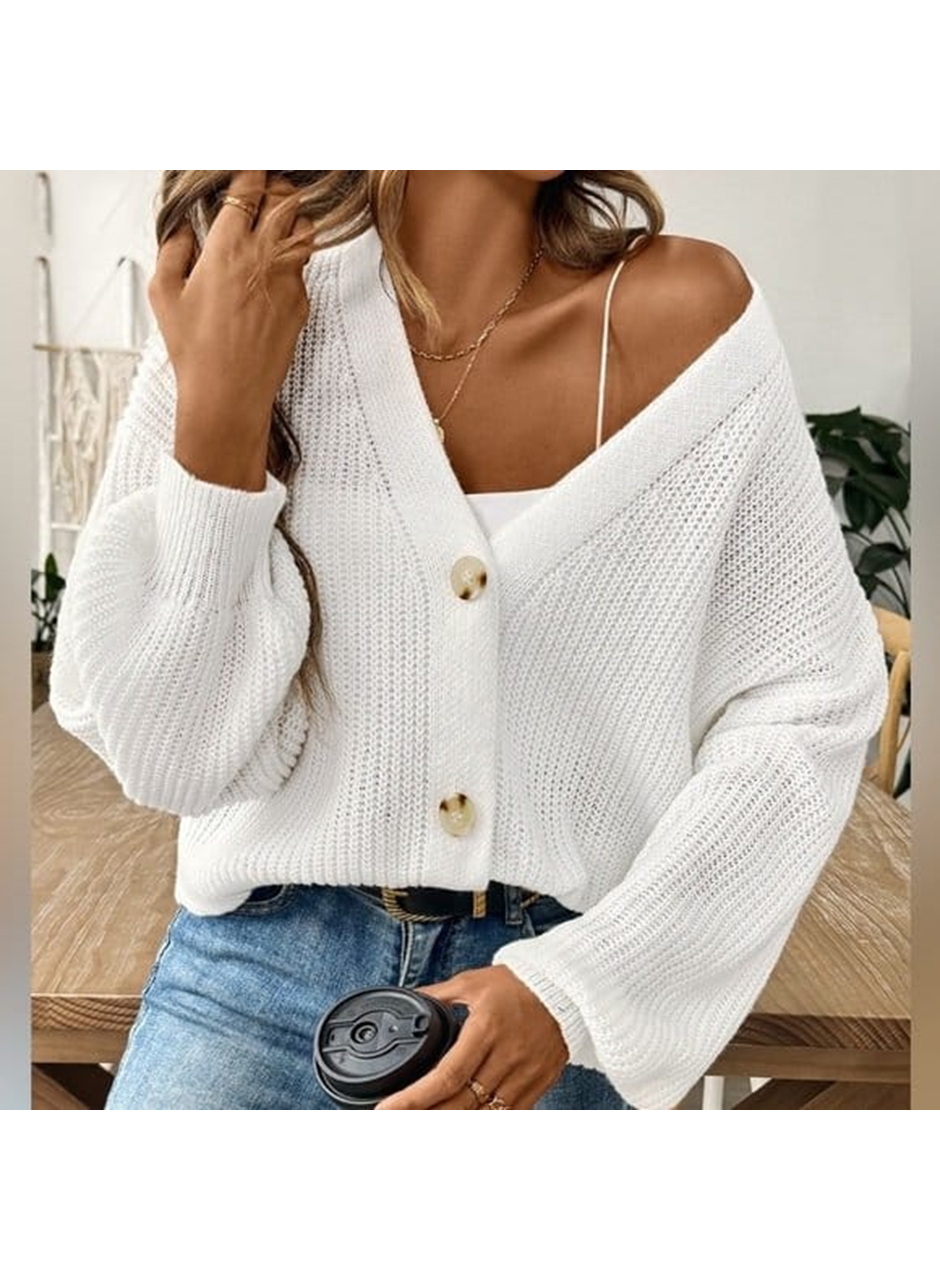 Düğme Detay Triko Bluz