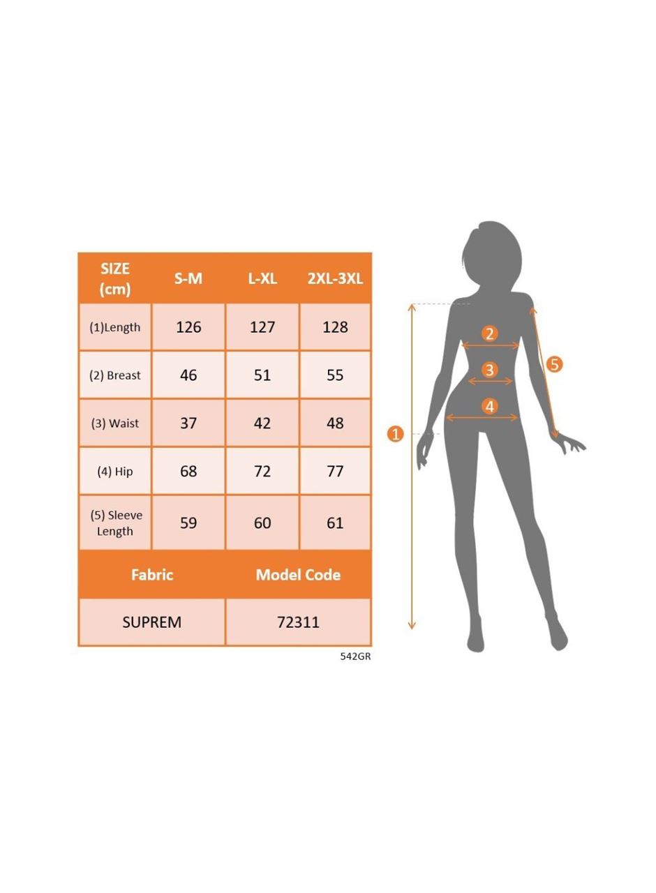 Kadın Uzun Kollu Hakim Yakalı Düğmeli Kemersiz Desenli Maxi Süprem Elbise