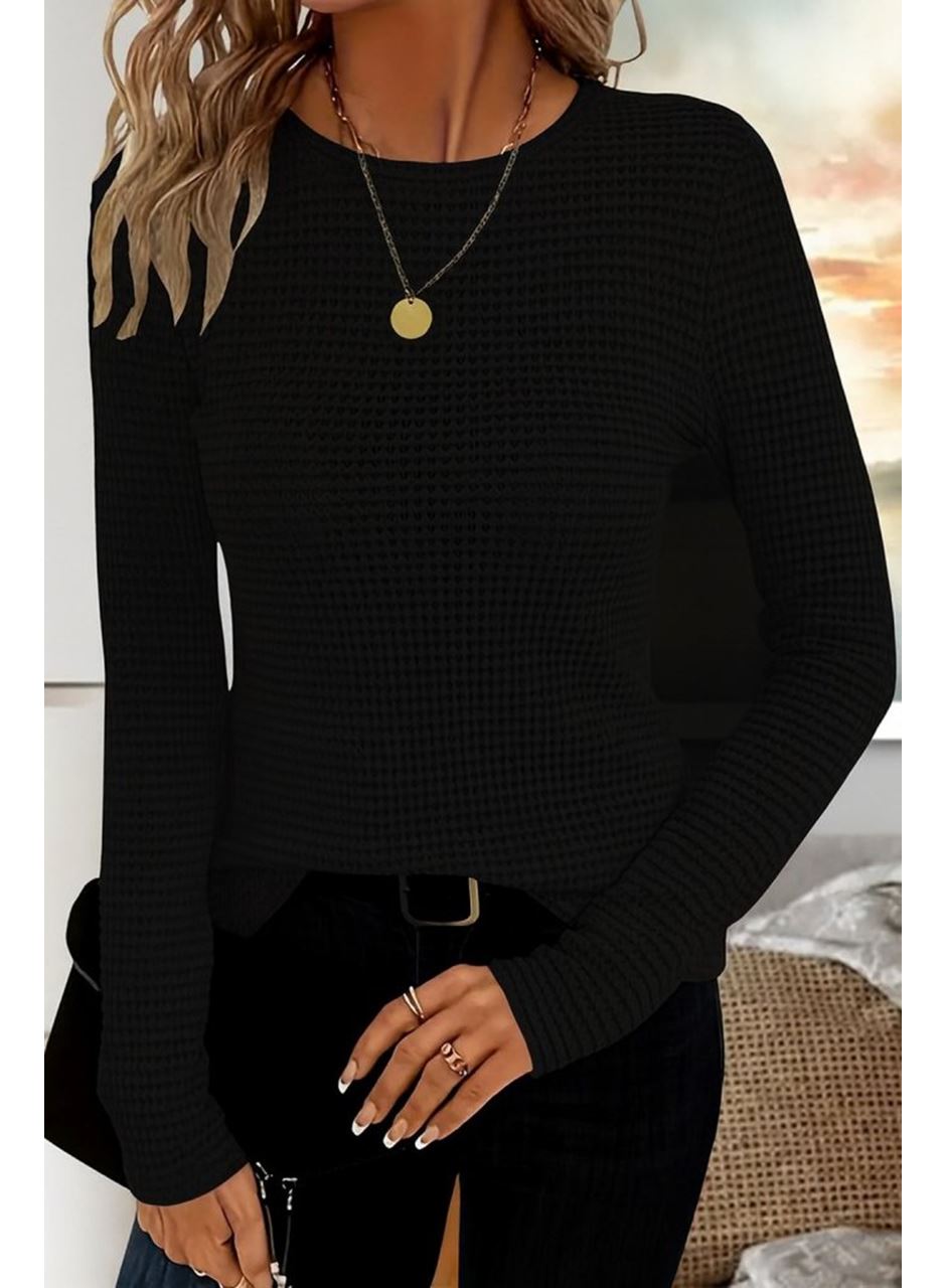 Kadın Uzun Kollu Bisiklet Yaka Triko Kazak