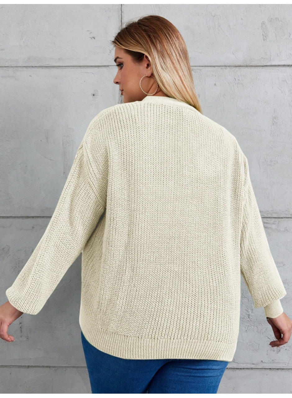 Kadın Beş Düğme Büyük Beden Triko Hırka